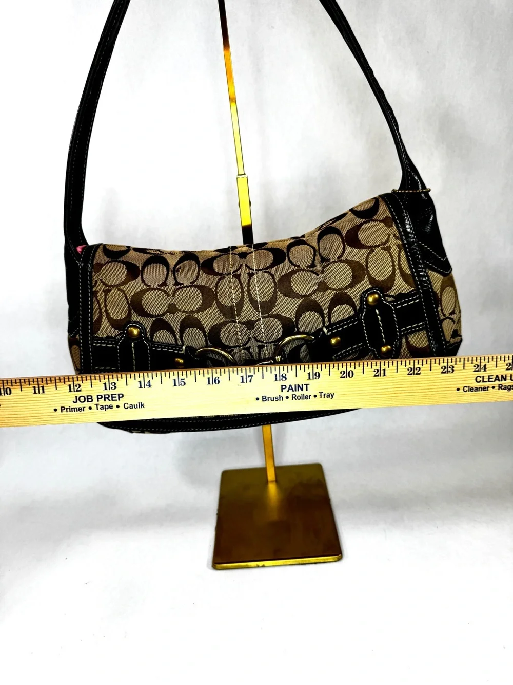 AUTHENTIC 2007 Y2K Coach Ergo Signature Belted Flap Shoulder Bag 11277 - Picture 16 of 16